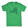 Mens New York State Clovers T Shirt Funny St Pattys Day Parade Four Leaf Shamrock Tee for Guys
