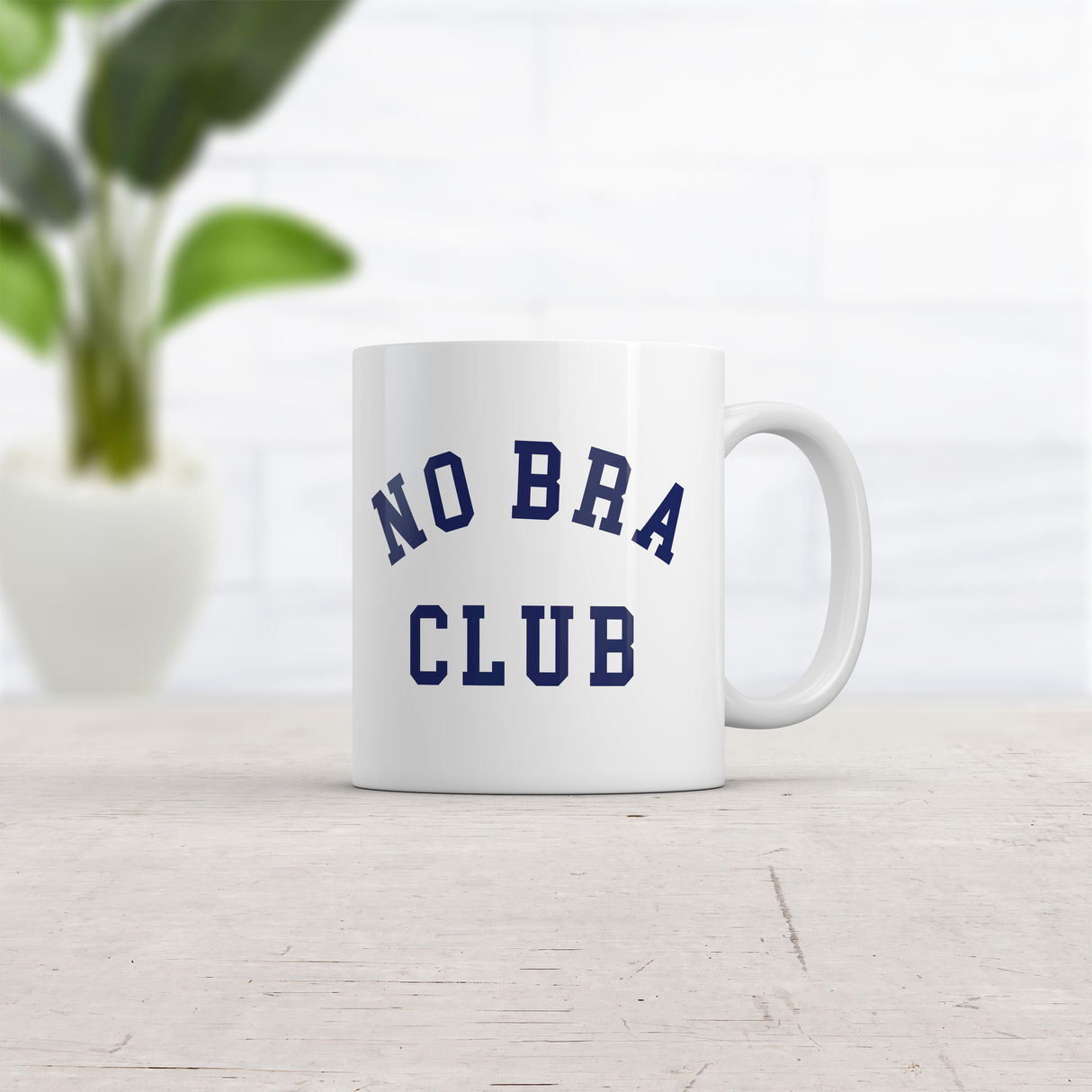 No Bra Club Mug Funny Sarcastic Graphic Novelty Coffee Cup-11oz