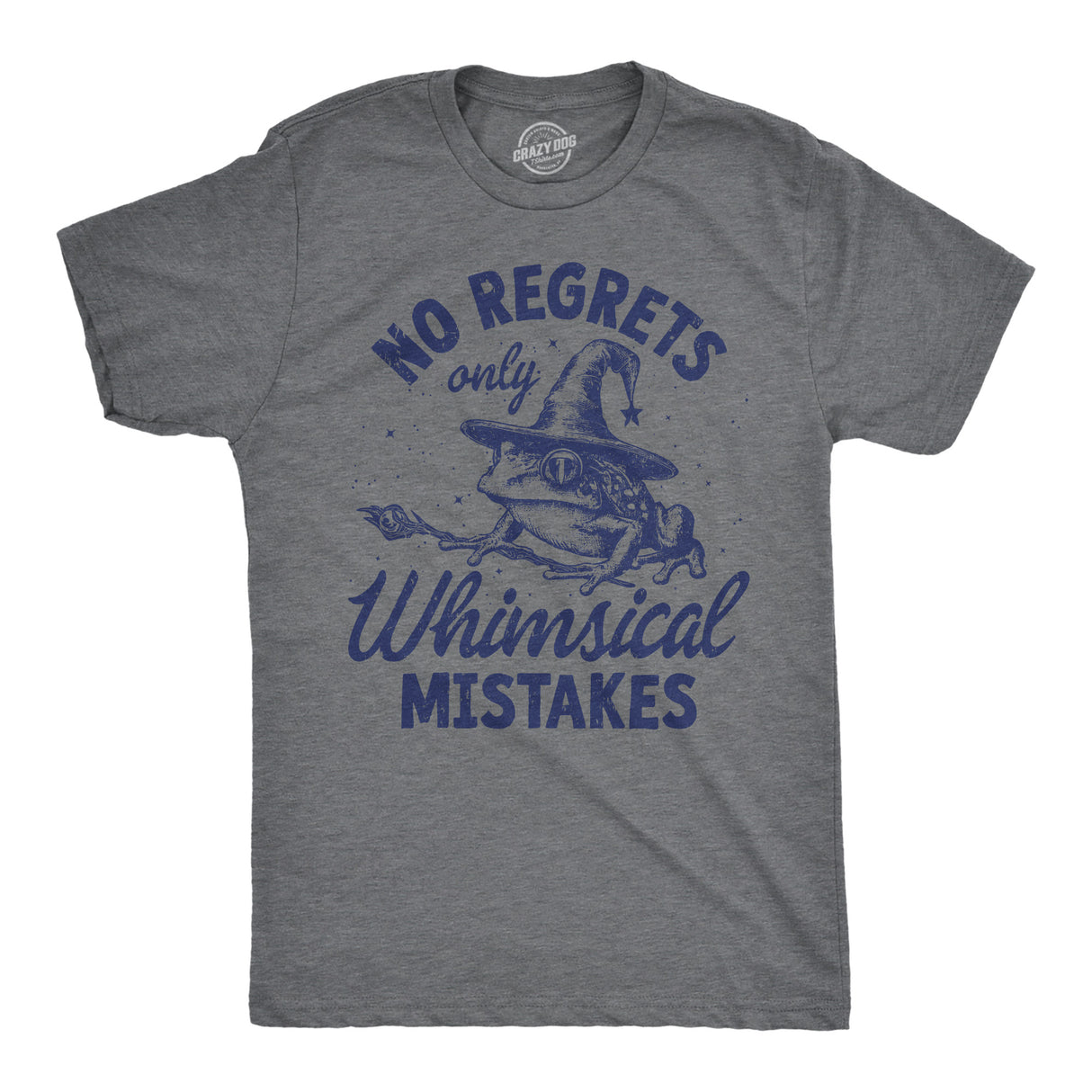 Mens Funny T Shirts No Regrets Only Whimsical Mistakes Sarcastic Tee for Men