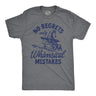 Mens Funny T Shirts No Regrets Only Whimsical Mistakes Sarcastic Tee for Men