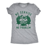 Womens Funny T Shirts No Service No Problem Sarcastic Camping Graphic Novelty Tee For Ladies