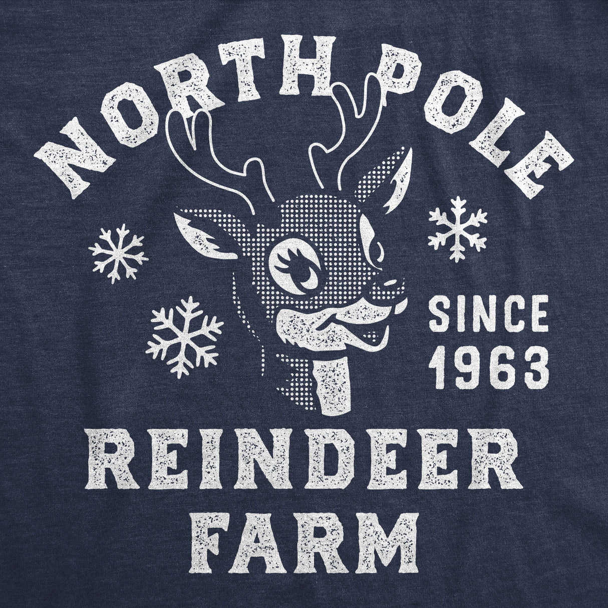Womens Funny T Shirts North Pole Reindeer Farm Sarcastic Christmas Graphic Novelty Tee For Ladies