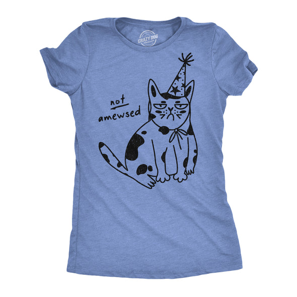 Womens Funny T Shirts Not Amewsed Sarcastic Kitten Graphic Tee For Ladies