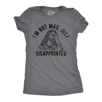 Womens Im Not Mad Just Disappointed Funny T Shirts Sarcastic Jesus Tee For Ladies