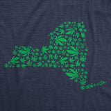 Mens New York State Pot Leaves T Shirt Funny 420 Weed Lovers Tee For Guys