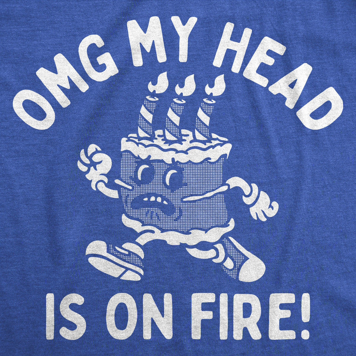 Womens Funny T Shirts OMG My Head Is On Fire Sarcastic Birthday Cake Graphic Tee for Ladies