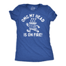 Womens Funny T Shirts OMG My Head Is On Fire Sarcastic Birthday Cake Graphic Tee for Ladies