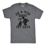 Mens Funny T Shirts On A Side Quest To Pet Cats Sarcastic Kitten Graphic Tee For Men