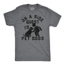 Mens Funny T Shirts On A Side Quest to Pet Dogs Sarcastic Puppy Graphic Tee for Men