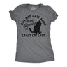 Womens Funny T Shirts One Bad Date Away From Becoming A Crazy Cat Lady Tee for Ladies