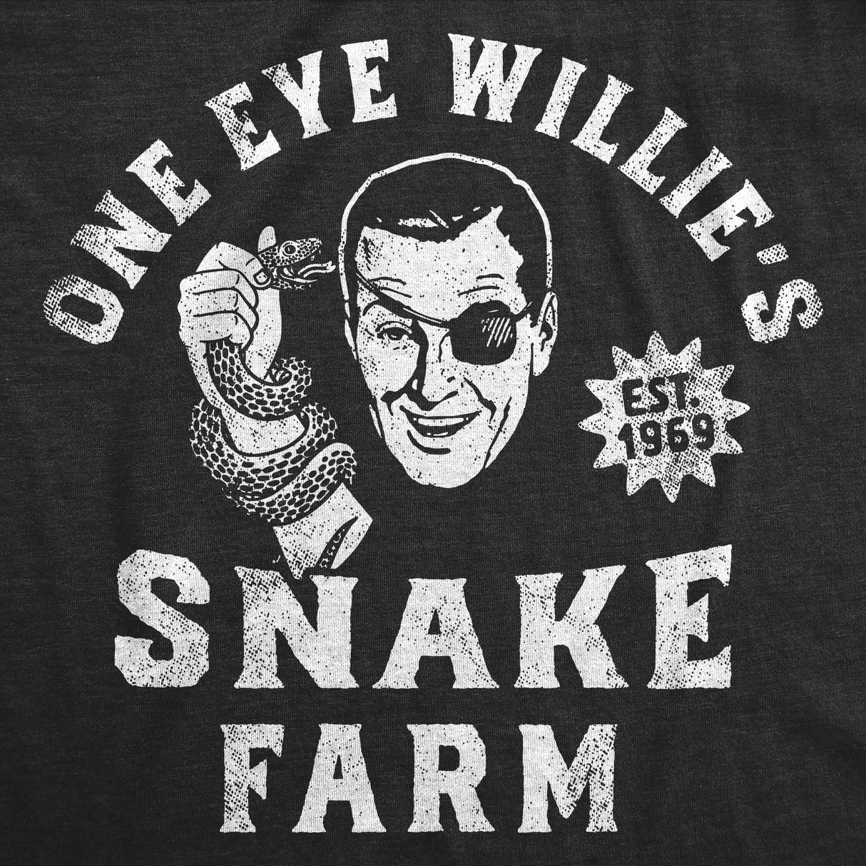 Mens Funny T Shirts One Eye Willies Snake Farm Adult Novelty Tee for Men