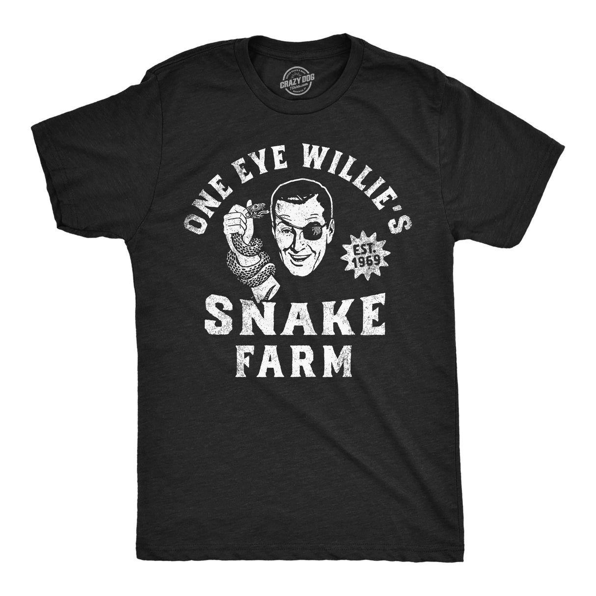 Mens Funny T Shirts One Eye Willies Snake Farm Adult Novelty Tee for Men