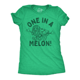 Womens Funny T Shirts One In A Melon Sarcastic Watermelon Graphic Novelty Tee for Ladies