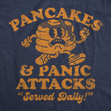 Womens Funny T Shirts Pancakes and Panic Attacks Sarcastic Graphic Novelty Tee for Ladies