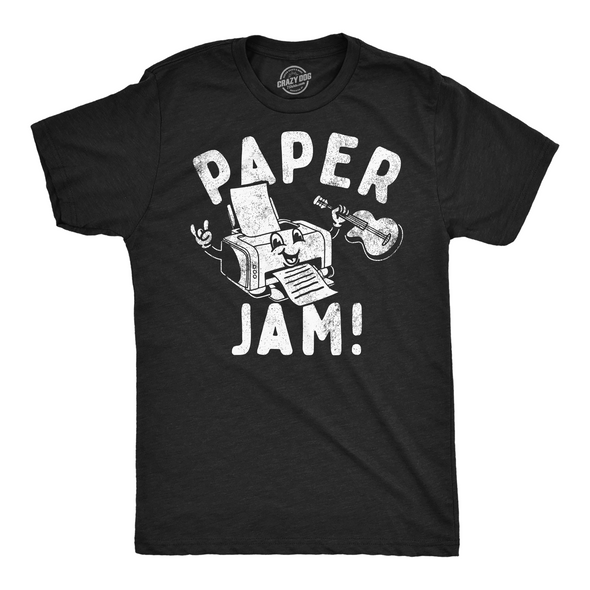 Mens Funny T Shirts Paper Jam Sarcastic Printer Graphic Novelty Tee For Men