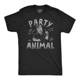 Mens Funny T Shirts Party Animal Sarcastic Halloween Werewolf Graphic Tee For Men