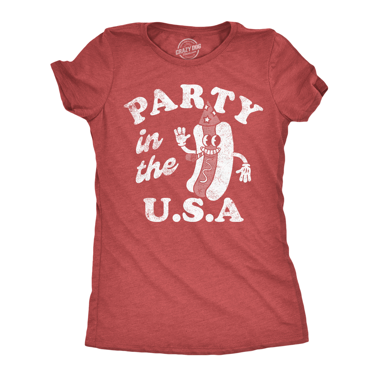 Womens Funny T Shirts Party In The USA Sarcastic Fourth Of July Graphic Tee for Ladies