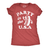 Womens Funny T Shirts Party In The USA Sarcastic Fourth Of July Graphic Tee for Ladies