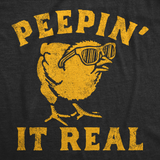 Mens Peepin It Real Funny T Shirt Sarcasic Graphic Tee For Men