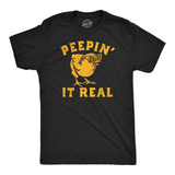 Mens Peepin It Real Funny T Shirt Sarcasic Graphic Tee For Men