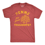 Mens Funny T Shirts Penne For Your Thoughts Sarcastic Pasta Graphic Tee For Men