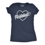 Womens Pickleball Heart T Shirt Funny Awesome Pickle Ball Lovers Tee For Ladies