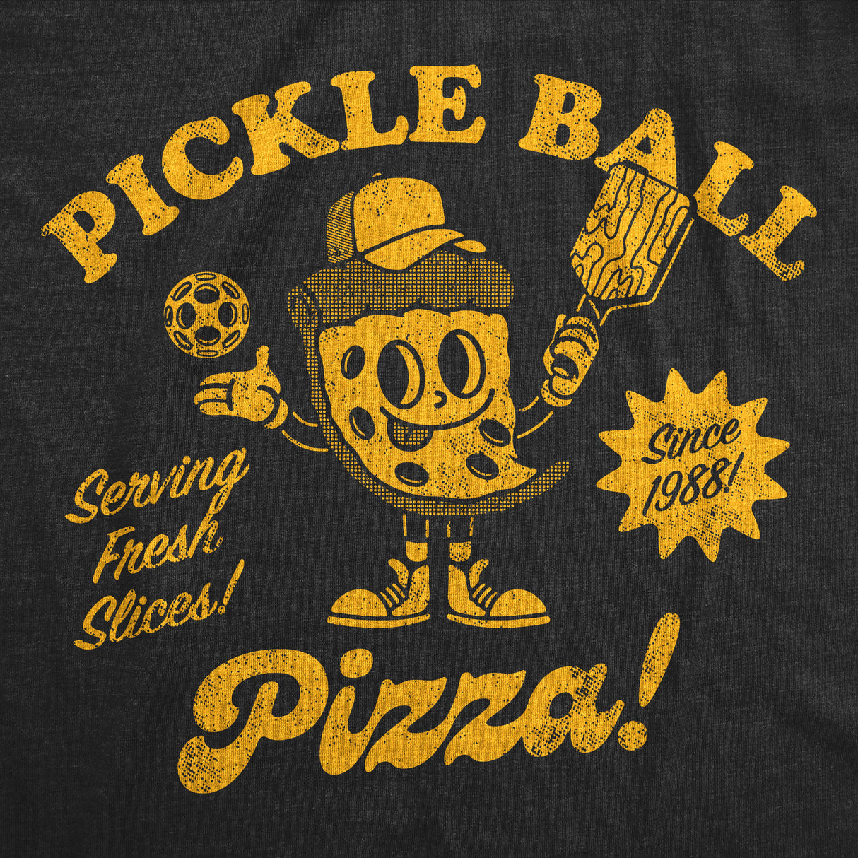 Mens Pickleball Pizza T Shirt Funny Pickle Ball Lovers Pizzaria Joke Tee For Guys