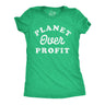 Womens Planet Over Profit Funny T Shirts Earth Day Graphic Tee For Ladies