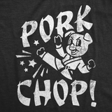 Mens Funny T Shirts Pork Chop Sarcatic Karate Pig Graphic Tee for Men