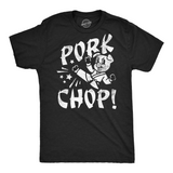 Mens Funny T Shirts Pork Chop Sarcatic Karate Pig Graphic Tee for Men