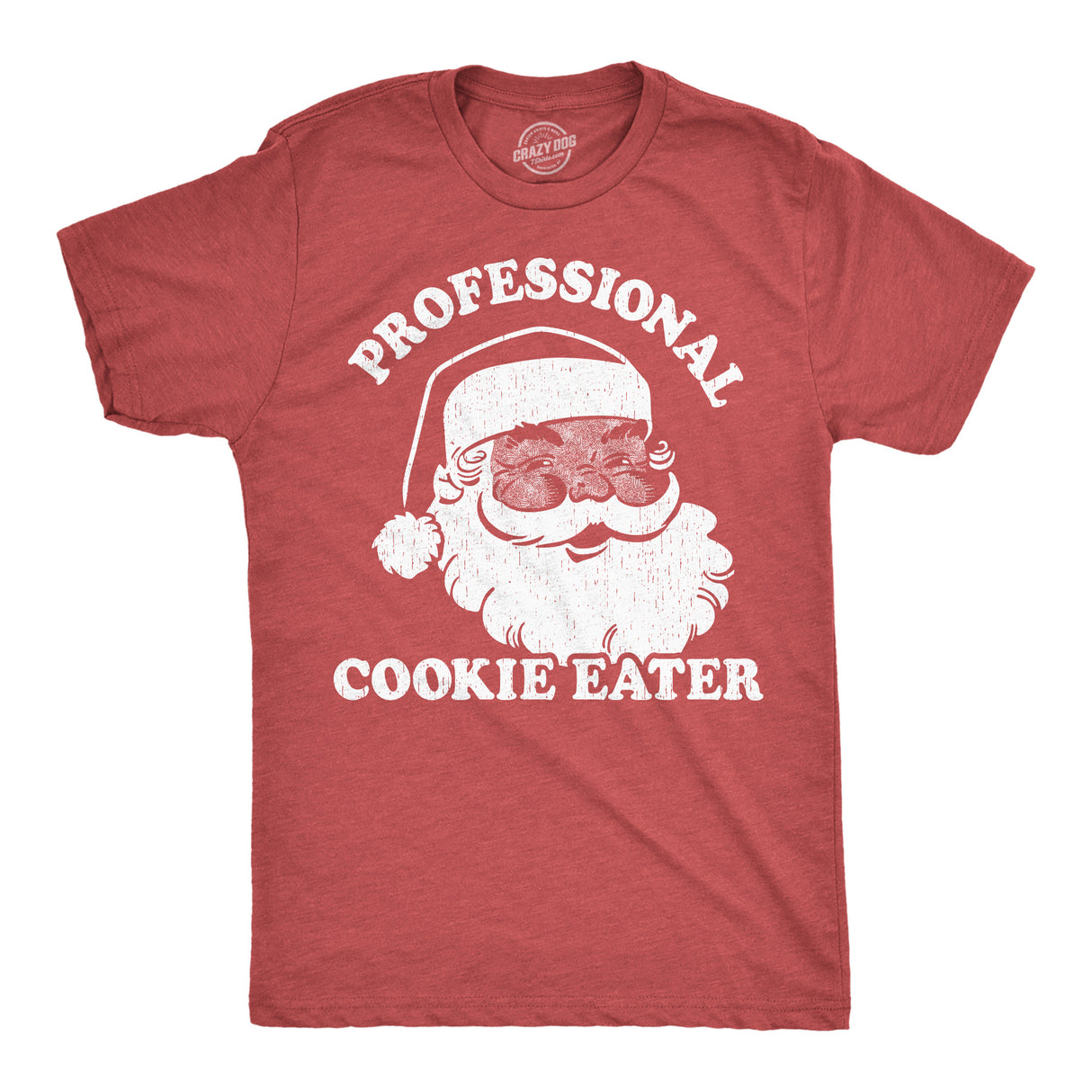Mens Funny T Shirts Professional Cookie Eater Sarcastic Christmas Graphic Santa Tee For Men