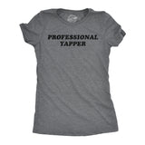 Womens Funny T Shirts Professional Yapper Sarcastic Yapping Novelty Tee For Ladies