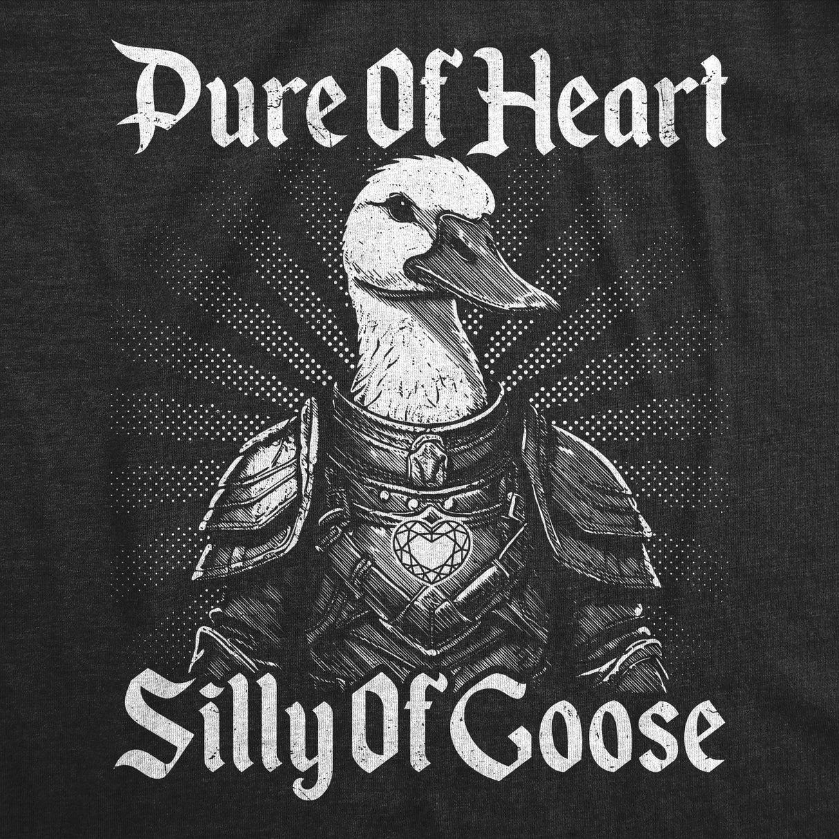 Mens Funny T Shirts Pure Of Heart Silly Of Goose Sarcasit Graphic Novely Tee for Men