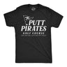 Mens Funny T Shirts Putt Pirates Golf Course Sarcastic Golfing Pirate Graphic Novelty Tee for Men
