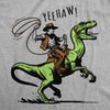 Womens Funny T Shirts Raptor Wrangler Sarcastic Dinosaur Cowboy Graphic Tee