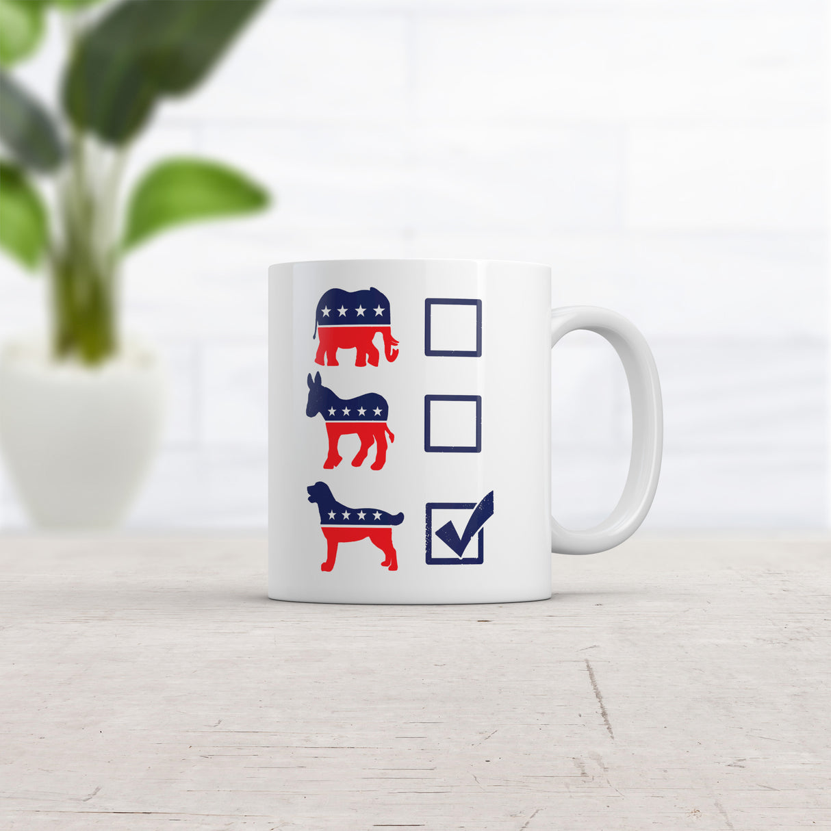 Voting Ballot Dog Mug Sarcastic Political Puppy Graphic Coffee Cup-11oz