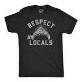 Mens Funny T Shirts Respect The Locals Sarcastic Shark Graphic Novelty Tee for Men