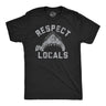 Mens Funny T Shirts Respect The Locals Sarcastic Shark Graphic Novelty Tee for Men