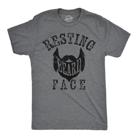 Mens Funny T Shirts Resting Beard Face Sarcastic Facial Hair Novelty Tee For Men