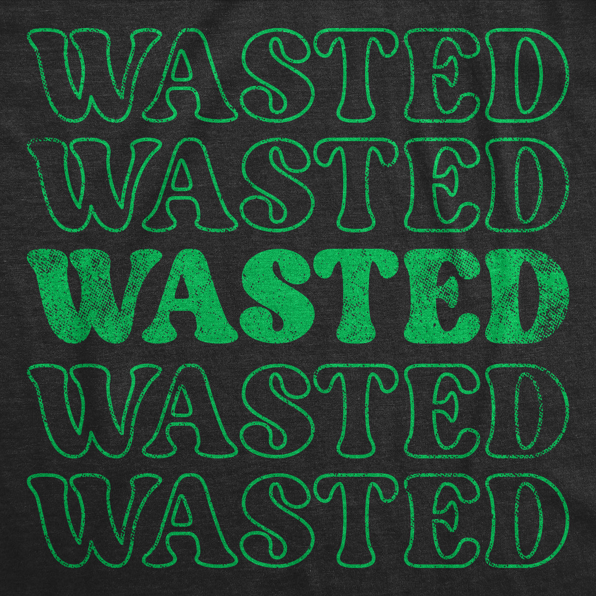 Mens Retro Wasted T Shirt Funny St Pattys Day Parade Partying Drunk Joke Tee For Guys