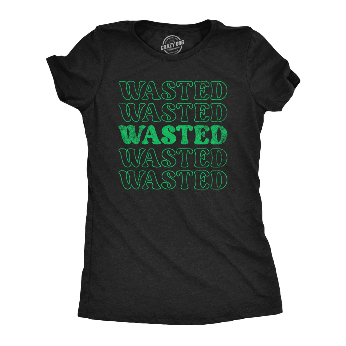 Womens Retro Wasted T Shirt Funny St Pattys Day Parade Partying Drunk Joke Tee For Ladies