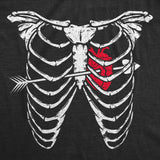 Mens Funny T Shirts Ribcage Arrow Heart Valentines Day Graphic Tee For Men