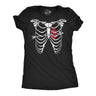 Womens Funny T Shirts Ribcage Arrow Heart Valentines Day Graphic Tee For Ladies