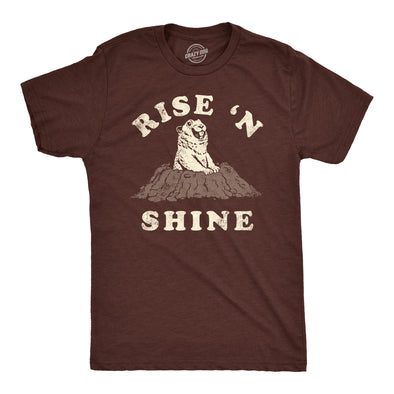 Mens Funny T Shirts Rise N Shine Ground Hogs Day Graphic Tee For Men