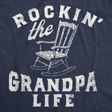 Mens Funny T Shirts Rockin The Grandpa Life Sarcastic Rocking Chair Graphic Tee for Men