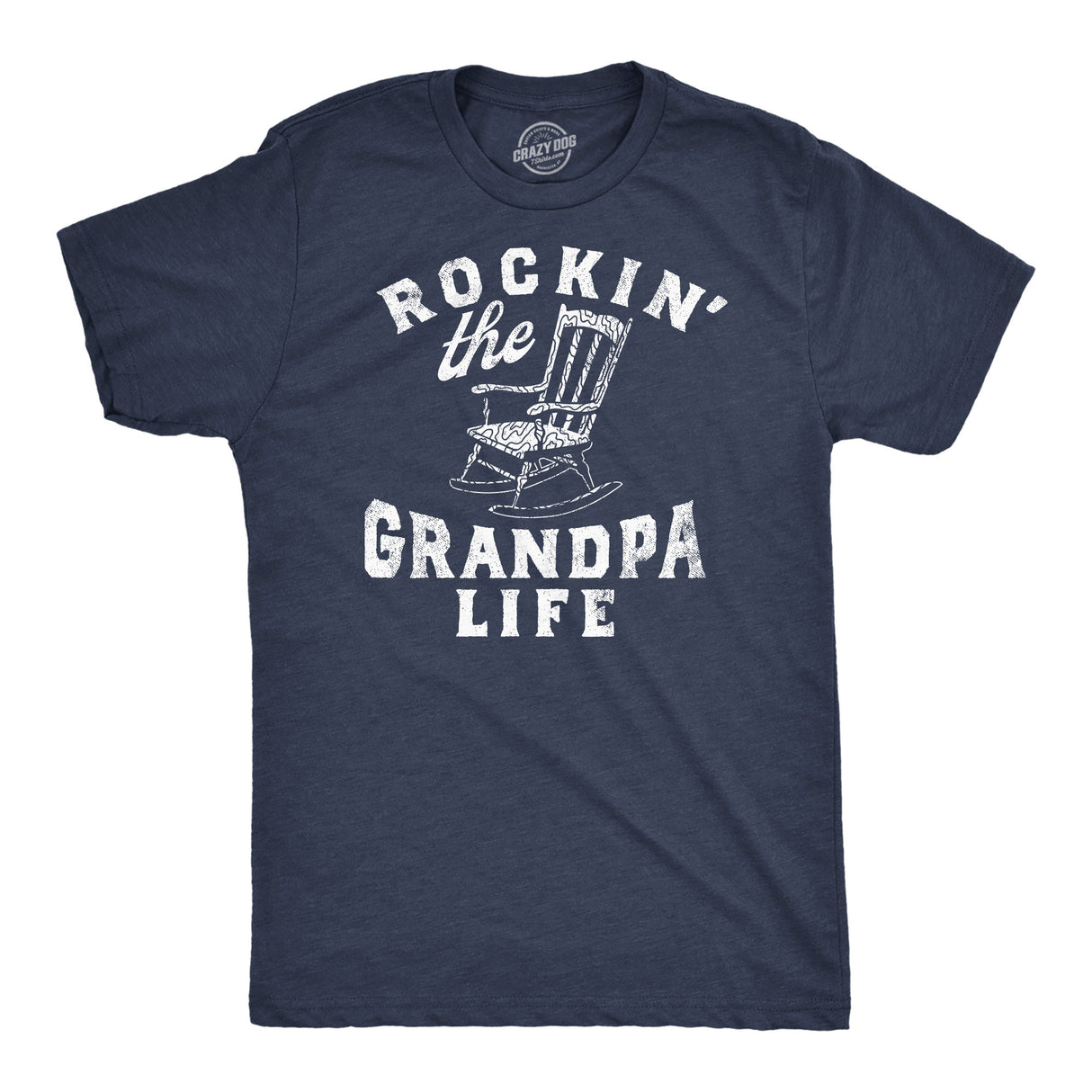 Mens Funny T Shirts Rockin The Grandpa Life Sarcastic Rocking Chair Graphic Tee for Men