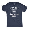 Mens Funny T Shirts Rockin The Grandpa Life Sarcastic Rocking Chair Graphic Tee for Men
