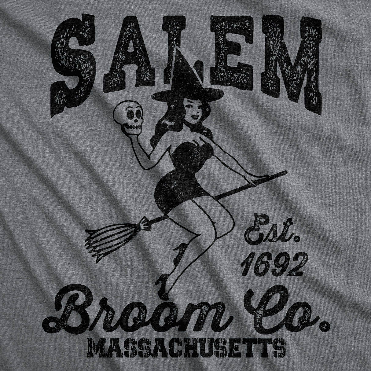 Womens Funny T Shirts Salem Broom Co Sarcastitc Halloween Witch Graphic Tee For Ladies