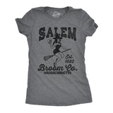 Womens Funny T Shirts Salem Broom Co Sarcastitc Halloween Witch Graphic Tee For Ladies