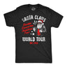Mens Funny T Shirts Santa Claus World Tour Sarcastic Christmas Graphic Novelty Tee for Men